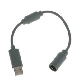 Wired Controller USB Breakaway Cable Adapter For XBOX 360 Grey