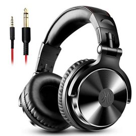 OneOdio Adapter-Free Closed Back Over-Ear DJ Stereo Monitor Headphones, Professional Studio Monitor and Mixing, Telescopic Arms with Scale, Newest 50mm Neodymium Drivers -Black