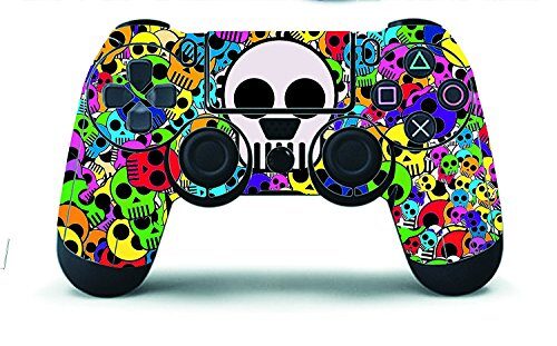 Color Skulls 3M Skin for Sony PlayStation 4, PS4 Slim, Ps4 Pro DualShock Remote Wireless Controller – Skin for One Controller Only