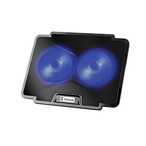 Dual Fan Cooling Pad with Dual LED, Fan Control Switch, USB 2.0 Hub, Multi Angle Stand, Suitable for upto 15.6 inch Laptops
